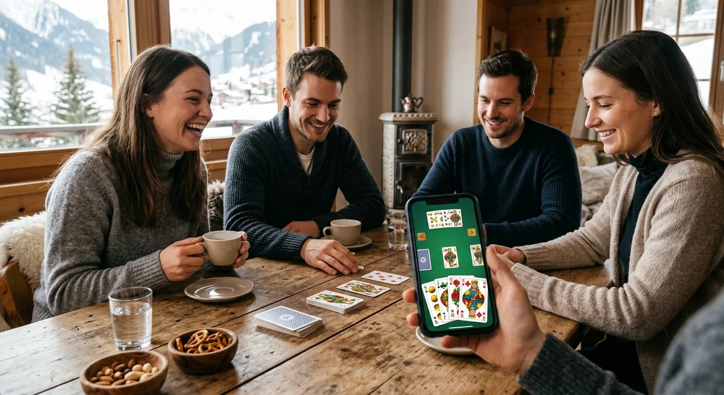 swisslos jassen in einer hellen Schweizer Spielumgebung